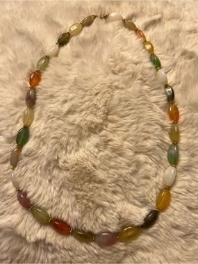 Multicolor Beaded Statement Necklace - Elegant Women’s Jewelry